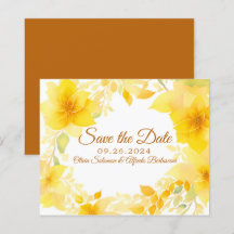 Fleurs jaunes aquarelle boho moderne enregistrer l