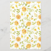 Papier Fleurs Jaunes Rustiques Fête des mariées Téléphone (Dos)