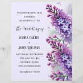 Papier Fleurs Lilac Aquarelle Mariage rustique (Devant)