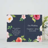 Papier fleurs marine et argent mariage d'aquarelle (Debout devant)