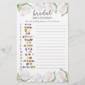 Papier Fleurs - nuptiale douche émoticône jeu pictionnair (Devant)