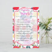 Papier Fleurs Nursery Rhyme Quiz jeu de baby shower (Debout devant)