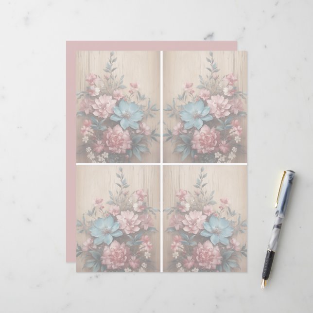Papier Fleurs Ombre Douce arrière - plan (Devant/Arrière en situation)