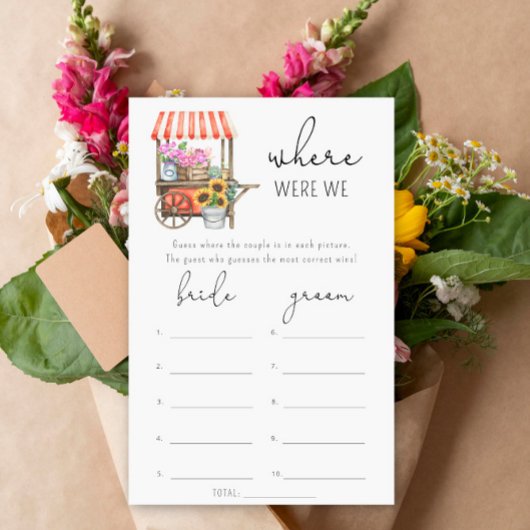 Papier Fleurs - Où étions-nous le jeu de douche nuptiale