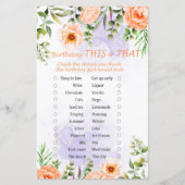 Papier Fleurs Pastel Anniversaire Ce ou Ce Jeu (Devant)