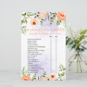 Papier Fleurs pastel Anniversaire Jamais ou jamais Jeu (Debout devant)