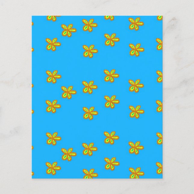 Papier fleurs peintes en bleu (Devant)