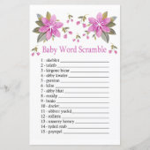 Papier Fleurs pourpres Baby mot scramble jeu (Devant)