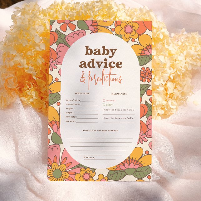 Papier Fleurs Rétro Groovy Bébé Conseils & Prédictions (Créateur téléchargé)