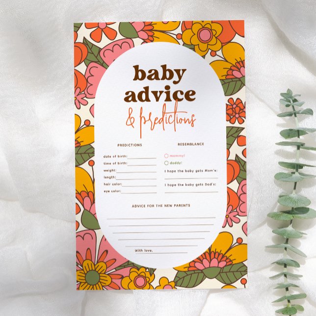 Papier Fleurs rétro super Conseils et prédictions pour bé (Créateur téléchargé)