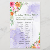 Papier Fleurs roses Anniversaire Ce ou Ce Jeu (Devant)