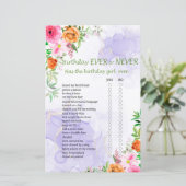 Papier Fleurs roses Anniversaire Jamais ou jamais Jeu (Debout devant)