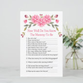 Papier Fleurs roses Comment bien connaissez-vous baby sho (Debout devant)