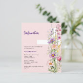 Papier Fleurs roses croix fille de confirmation invitatio (Debout devant)