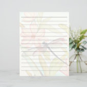 Papier Fleurs roses et alignées de libellules (Debout devant)