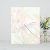 Papier Fleurs roses et libellules (Debout devant)