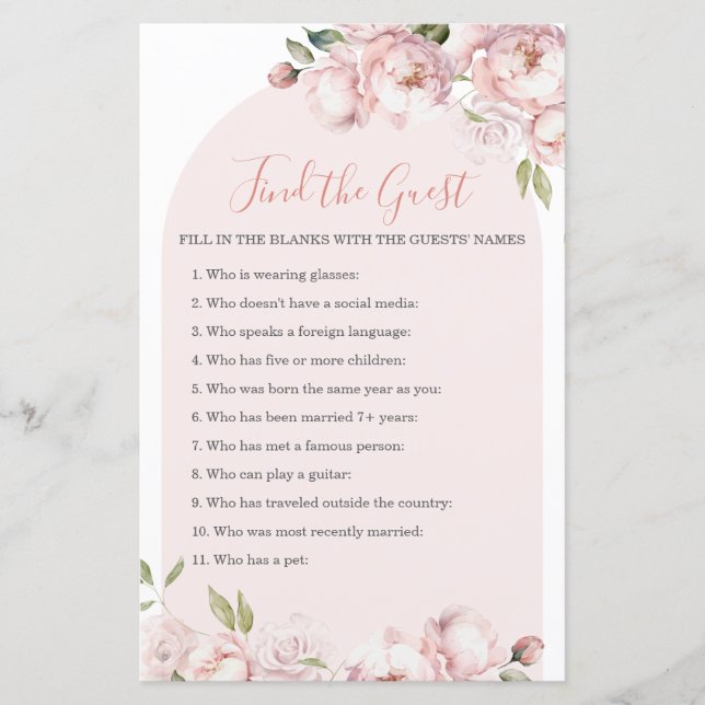 Papier Fleurs Roses Fille Bébé En Fleur Trouver L'Invité (Devant)