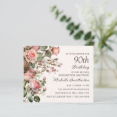 Papier Fleurs roses pour les 100 ans de grand-mère, 90e a (Debout devant)