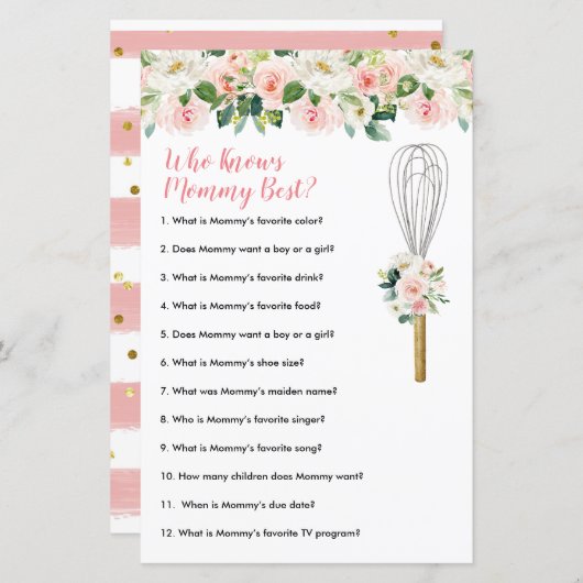 Papier Fleurs Roses Qui Connaît Maman Meilleure Verdure F (Devant / Derrière)