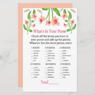 Papier Fleurs roses Qu'y a-t-il dans votre sac à main