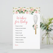 Papier Fleurs roses Voeux pour Bébé Vert Floral (Debout devant)