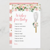 Papier Fleurs roses Voeux pour Bébé Vert Floral (Devant / Derrière)