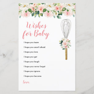 Papier Fleurs roses Voeux pour Bébé Vert Floral