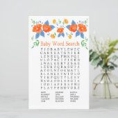 Papier Fleurs rouges Baby shower Mot de recherche Jeu (Debout devant)