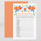 Papier Fleurs rouges Bébé Animaux Nom Jeu (Devant / Derrière)