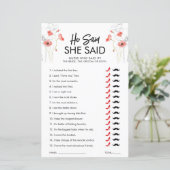 Papier Fleurs Rouges Il A Dit Qu'Elle A Dit Jeu | Personn (Debout devant)