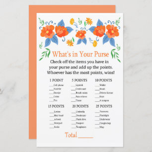 Papier Fleurs rouges Qu'y a-t-il dans votre sac à main