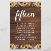 Papier Fleurs rustiques Bois Numéro de table Nom du clien (Devant)