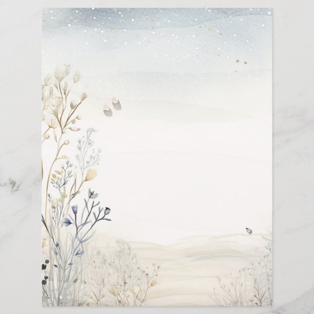 Papier Fleurs sauvages aquarelle (Dos)