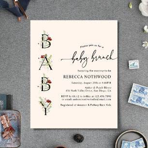 Papier Fleurs sauvages budgétaires en Pink Baby Brunch In