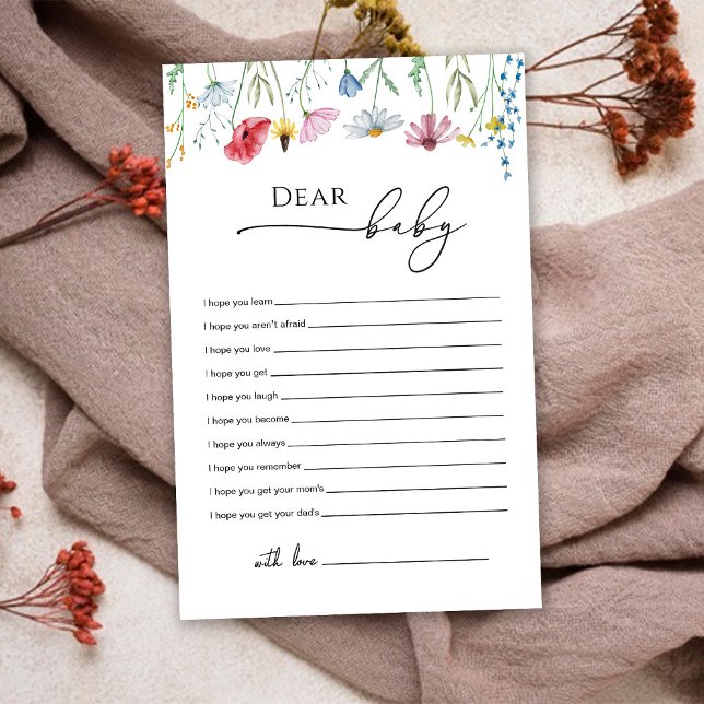 Papier Fleurs sauvages Chers voeux pour le jeu pour bébé (Créateur téléchargé)