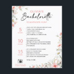 Papier Fleurs sauvages de chasse de bachelorette personna<br><div class="desc">Belle Bachelorette personnalisable Jeu de chasse au trésor! Vous pouvez le personnaliser avec vos jeux,  les points et le nom de la mariée.</div>