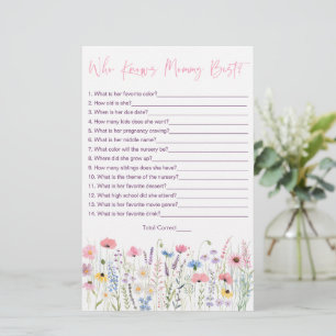 Papier Fleurs sauvages de prés roses qui connaissent mama