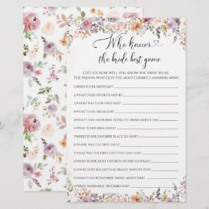 Papier Fleurs sauvages élégants Qui connaît la mariée mei