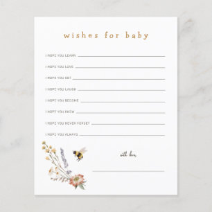 Papier Fleurs sauvages et bee Wives for Baby Card