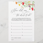 Papier Fleurs sauvages L'âge de la mariée à jouer (Devant)