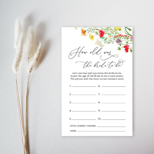 Papier Fleurs sauvages L'âge de la mariée à jouer (Créateur téléchargé)