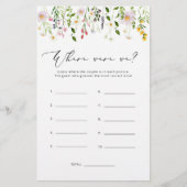 Papier Fleurs sauvages Où étions-nous le jeu de douche nu (Devant)