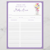 Papier Fleurs sauvages Pot Mason Violet Recettes de Campa (Devant)