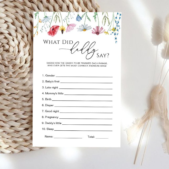 Papier Fleurs sauvages Que dit Papa Jeu (Créateur téléchargé)