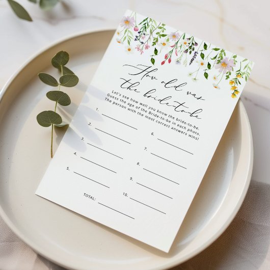 Papier Fleurs sauvages Quel âge avait la mariée pour être