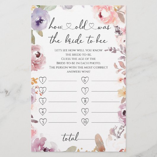 Papier Fleurs sauvages Quel âge avait la mariée pour être (Devant)