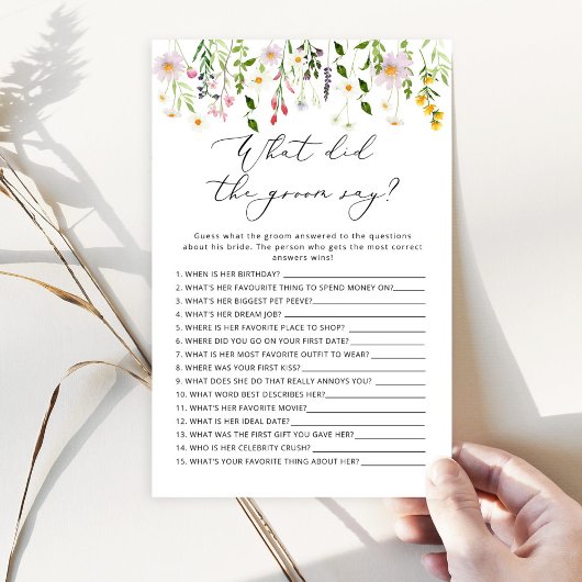 Papier Fleurs sauvages Qu'est-ce que le marié a dit douch