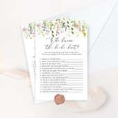 Papier Fleurs sauvages Qui connaît la mariée meilleur jeu