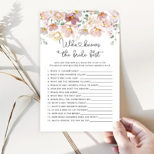 Papier Fleurs sauvages Qui connaît la mariée meilleur jeu