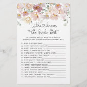 Papier Fleurs sauvages Qui connaît la mariée meilleur jeu (Devant)